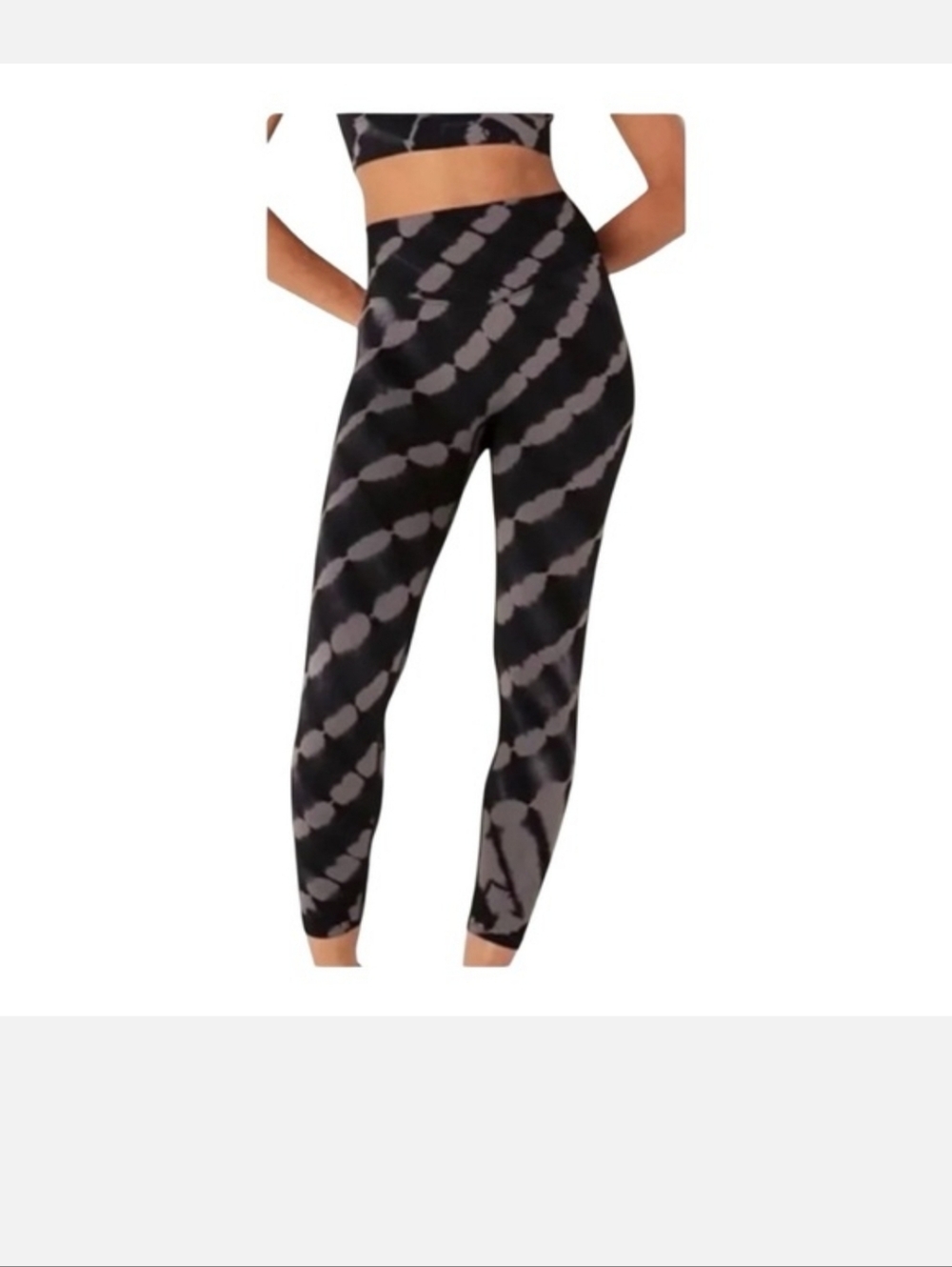 PINK Victoria's Secret Black and Gray Tie-Dye Leggings